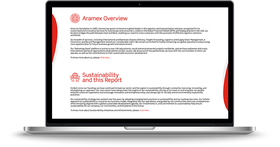 Aramex Web Design, Website Development Overview Screenshot